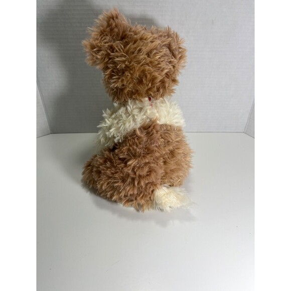 Nat And Jules Shaggy Dog Plush Stuffed Animal Cream and Light Brown Puppy 10" - Picture 4 of 9